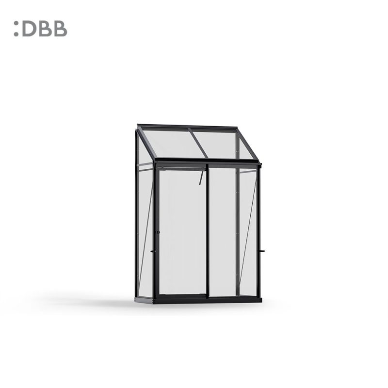 1686140766 The Lite L1 Lean to series DBB DiBiBi Greenhouse 2ft black